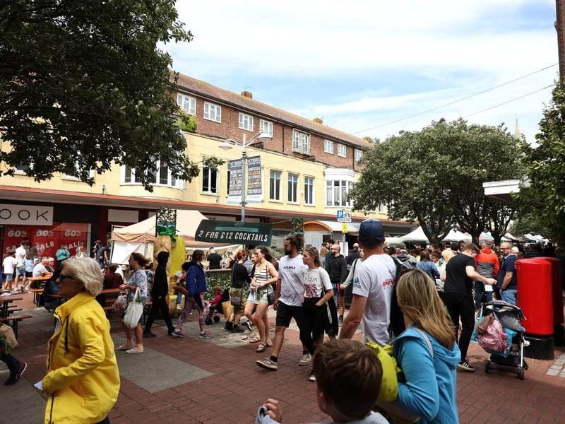 Pictured is action from the event with a busy festival across the city streets.
Picture: Sam Stephenson.