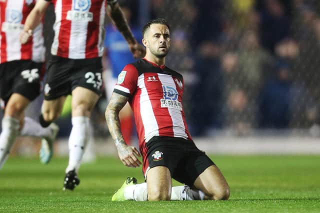 Then Southampton striker Danny Ings scores against Pompey in the Carabao Cup in 2019