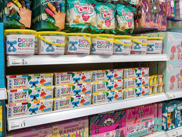 Children's toys for sale in the new Poundland store. Picture: Mike Cooter (091223)
