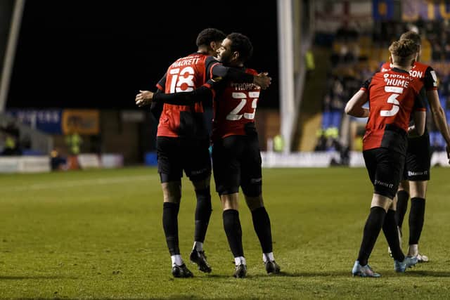 Louis Thompson scored for Pompey. (Photo by Daniel Chesterton/phcimages.com)