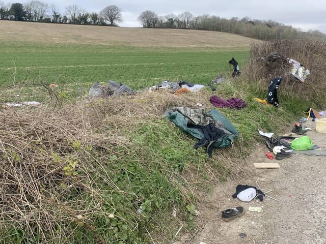 Fly-tipping on the A32 Wickham Road between Droxford and Wickham, on Monday, March 30.

Picture: Sarah Standing (300320-3106)