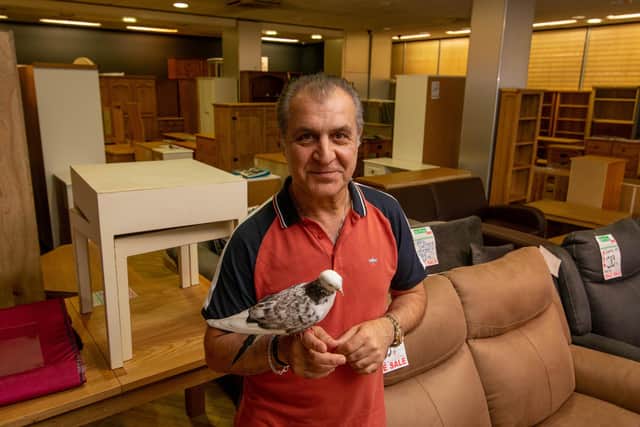 Navid Assar with Petra the pigeon in Fareham
Picture: Habibur Rahman