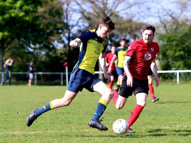 Moneyfilelds' Chad Cornwell scored the second goal at Millbrook last night in the Hampshire Senior Cup. Picture by Tom Phillips