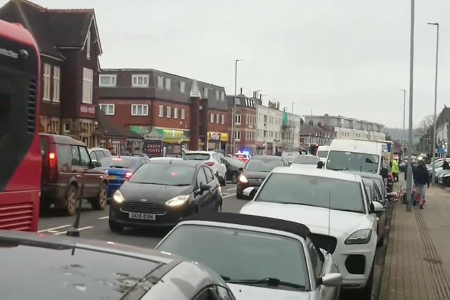 Traffic built up in the area while emergency services were at the scene.