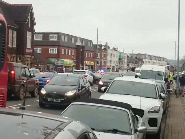 Traffic built up in the area while emergency services were at the scene.