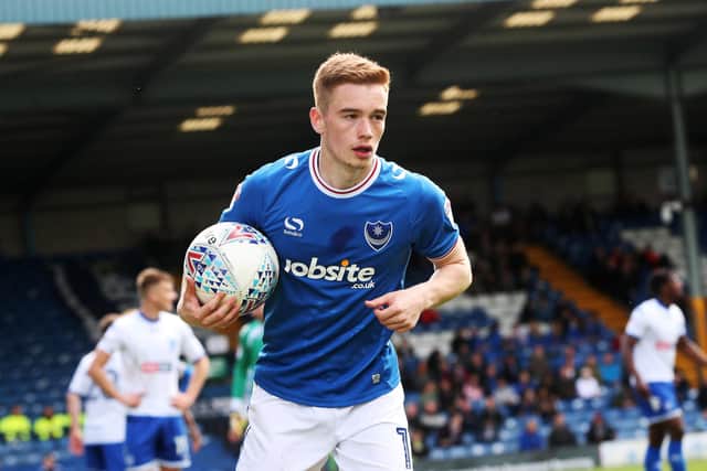 Connor Ronan somewhat underwhelmed while on loan at Pompey in 2017-18 - but has improved since. Picture: Joe Pepler