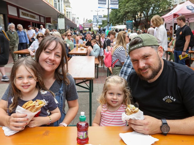 The Roberts family from Southsea. Southsea Food Festival on Palmerston, Clarendon and Osborne RoadsPicture: Chris  Moorhouse (200724-31)