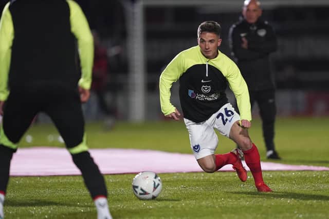 Tom Lowery made his last Pompey comeback in November at Hereford - and days later aggravated his problematic hamstring injury. Picture: Jason Brown/ProSportsImages