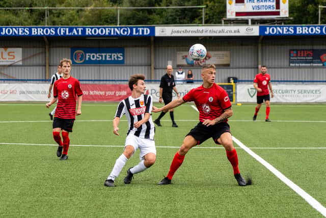Hayling (black/white) played Locks Heath at Westleigh Park in August. Photo by Matthew Clark