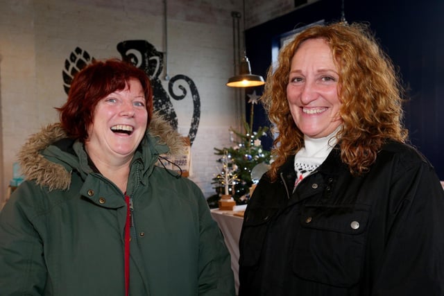 Nicky Mintrim, left, and Tanya Graham. Powder Monkey Brewery Christmas Market, Priddy's Hard, Gosport.
Picture: Chris Moorhouse