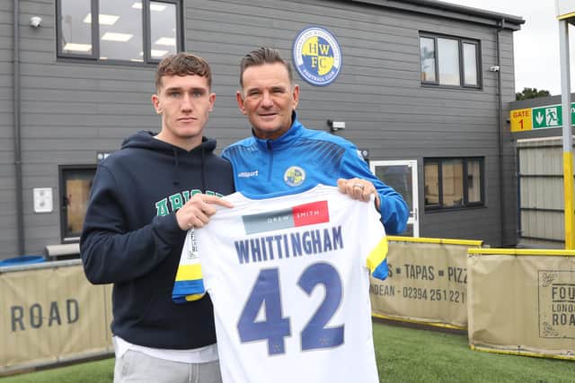 Paul Doswell with midfielder Alfie Whittingham, one of four new signings made in recent weeks. Picture by Dave Haines.