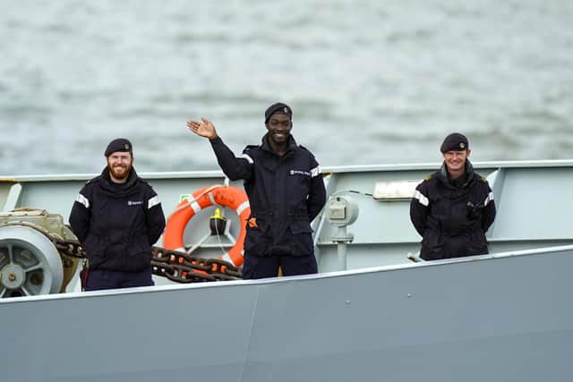 Sailors on Royal Navy patrol ship HMS Severn Picture: Steve Parsons/PA Wire