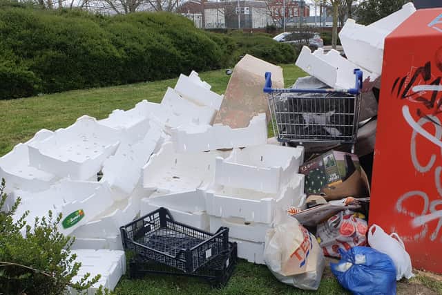 Fly-tipping on Bradford Road in Portsmouth on April 6 Picture from Brian Morgan