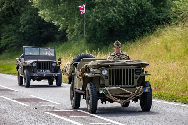 The convoy of military vehicles heading towards Wickham. Picture: Mike Cooter (240623)