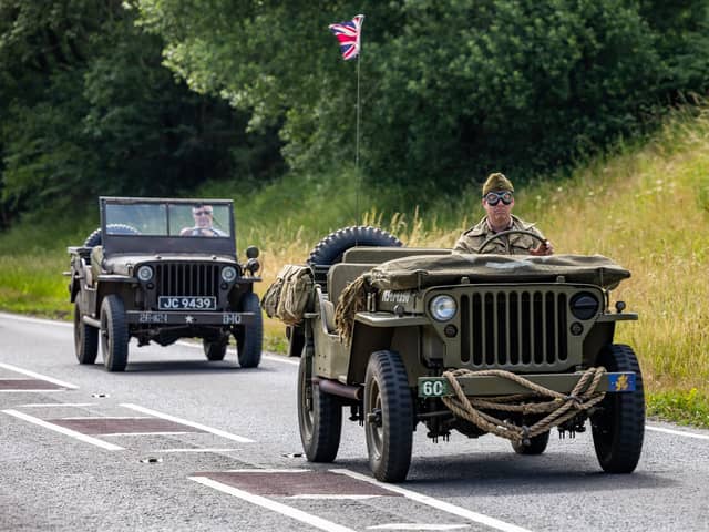 The convoy of military vehicles heading towards Wickham. Picture: Mike Cooter (240623)