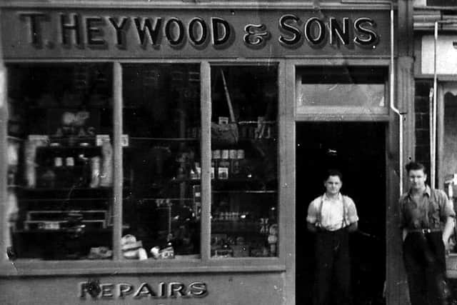 Heywood’s cycle shop at 270/272 Lake Road. The Square Deal shop was next door. Picture: Courtesy of Anna Pattenden