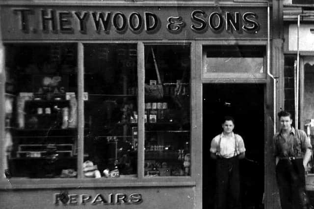 Heywood’s cycle shop at 270/272 Lake Road. The Square Deal shop was next door.  Picture: Courtesy of Anna Pattenden