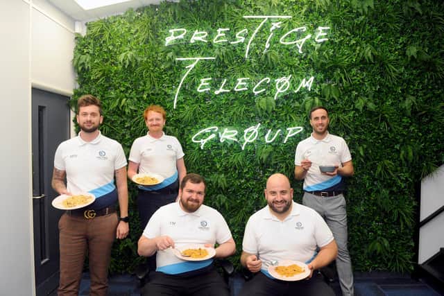 Prestige Telecom Group 
Pictured is: (back l-r) Elliott Micallef, head of brand and Kieran Searle, head of sales with (front l-r) Sean Rhodes, managing director, Chris Mackett, head of customer services and Andrew Rodgers, sales director.