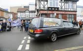 Well-known Pompey FC fan Basher Benfield's funeral took place on Friday, October 30, and his hearse passed Fratton Park on the way to his funeral at Portchester Crematorium.

Picture: Sarah Standing (301020-7420)