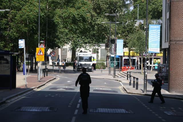 Portsmouth and Southsea Railway Station is currently shut off after a "suspicious item" was discovered at the scene. Picture: Sam Stephenson.