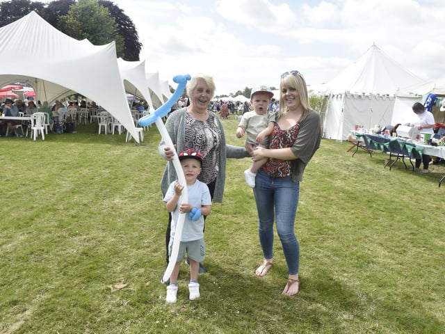 The Garden Show at Stansted Park near Rowlands Castle took place on Friday, June 7, 2024.
Pictured is: (l-r) Tina Wilson with grandsons Leo (3) and Henry (1) Smith and her daughter Amy Smith all from Havant.
Picture: Sarah Standing (070624-4332)