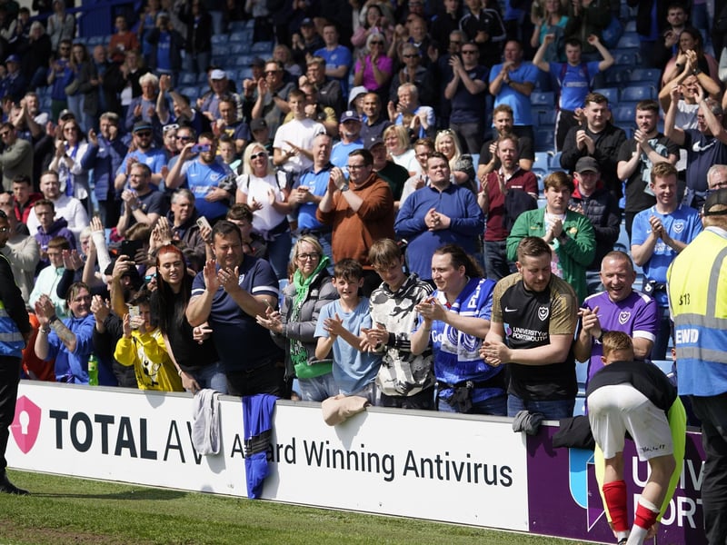 Blues fans were out in force for Pompey's final game of the season against Wycombe