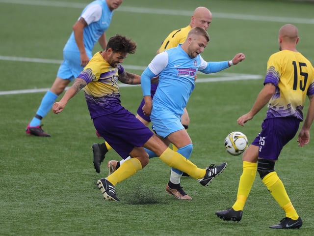 Action between Lenny's 11 vs United Minds FC.