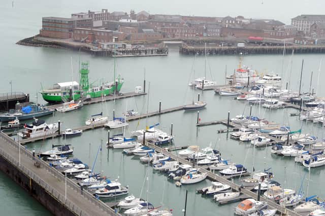 Aerial view of Haslar Marina and The Lightship, Gosport. Picture: Sarah Standing