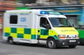 The motorcyclist was taken to hospital following the collison.