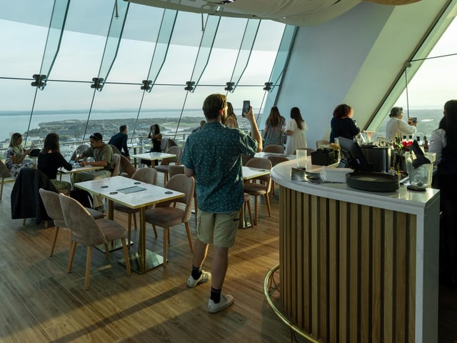 Guests at the Sky Bar launch event.