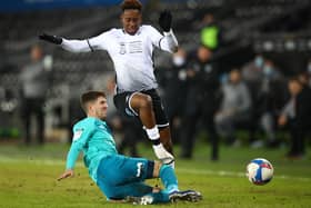 Jamal Lowe has scored nine times for promotion-chasing Swansea as they seek a Premier League return. Picture: Michael Steele/Getty Images