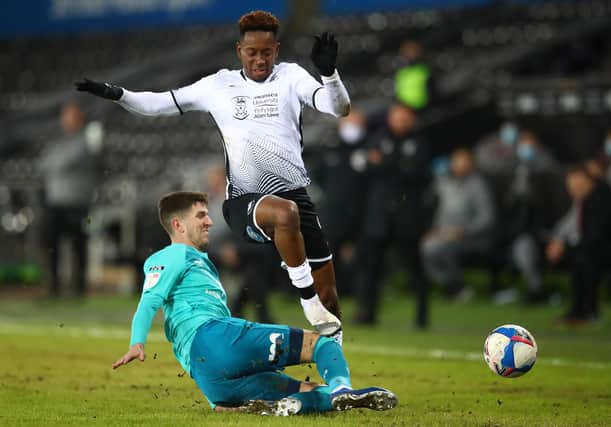 Jamal Lowe has scored nine times for promotion-chasing Swansea as they seek a Premier League return. Picture: Michael Steele/Getty Images