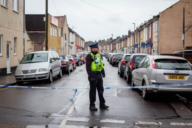 Portsmouth police tape off Margate Road in Somers Town, Portsmouth on 26 January 2021. Picture: Habibur Rahman