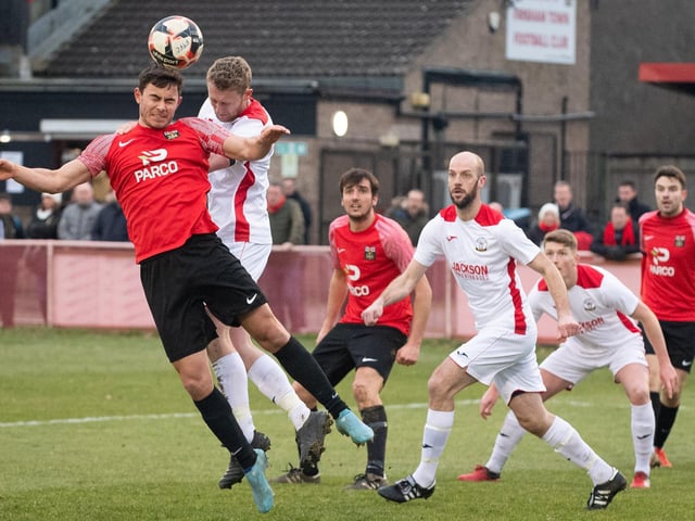 Fareham (red) v Horndean. Picture: Keith Woodland