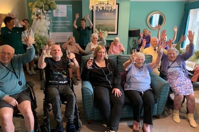 Hayley Harris, front centre, with The Fernes residents