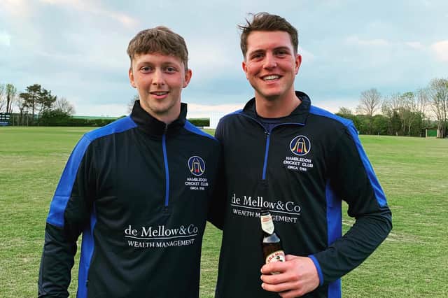 Hambledon skipper Spencer Le Clercq, left, and Matt De Villiers shared a 112-run stand for the second wicket in the SPL win against Bashley 2nds.