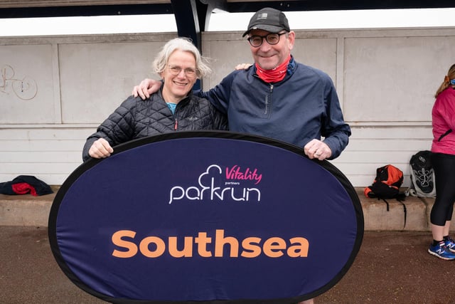 Bridget and John Slater from Cranleigh visiting the Southsea parkrun. Picture: Keith Woodland (010421-6)