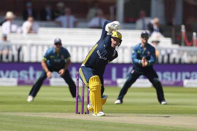 Tom Alsop top scored with 57 in Hampshire's Royal London Cup loss in Bristol. Photo by Christopher Lee/Getty Images.