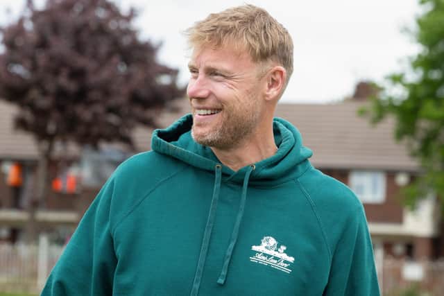 England cricket star Andrew 'Freddie' Flintoff is back with some ambitious plans in the new series of Field of Dreams (Picture: BBC/South Shore)