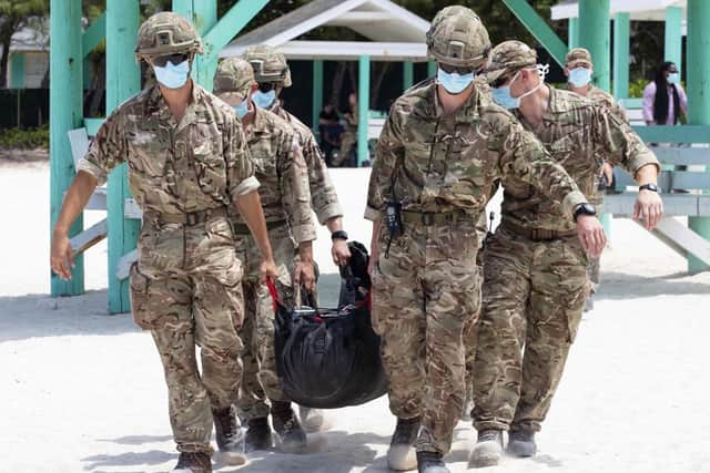 HMS Medway and RFA Argus on disaster relief exercises around the Cayman Islands