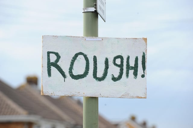 There have been signs referring to golf popping up down Portsview Avenue in Portchester, after residents have become angry with the amount of potholes in the road.
Picture: Sarah Standing (080424-7109)