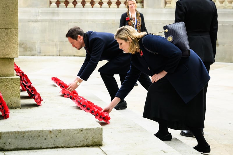 Pictured is: Stephen Morgan MP ad Penny Mourdant MP lay their wreaths

Picture: Keith Woodland (121121-165)