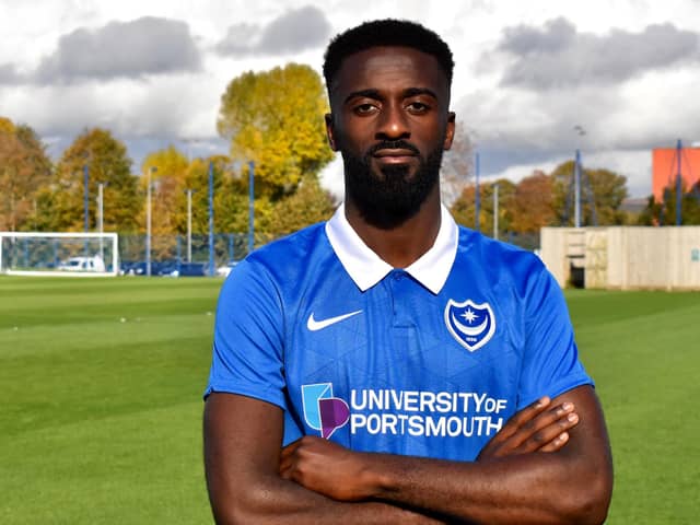 New Pompey recruit Jordy Hiwula is on the bench at Sunderland today. Picture: Portsmouth FC