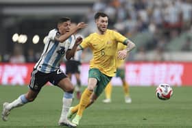 Aiden O'Neill in action for Australia against Argentina. (Photo by Lintao Zhang/Getty Images)