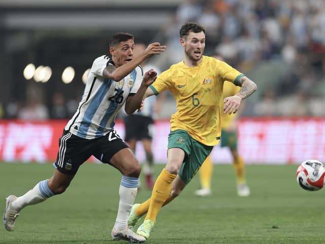 Aiden O'Neill in action for Australia against Argentina. (Photo by Lintao Zhang/Getty Images)