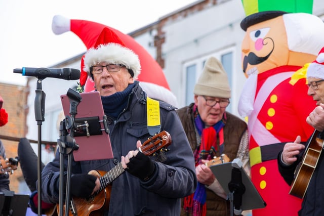 Locals braved the cold to celebrate the start of the Christmas festivites with a street party on Hayling Island on Saturday afternoon.Pictured - Ykes of HaylingPhotos by Alex Shute