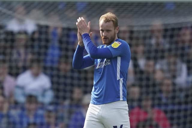Connor Ogilvie came off injured in the second half of Pompey's 3-1 victory over Gillingham. Picture: Jason Brown/ProSportsImages