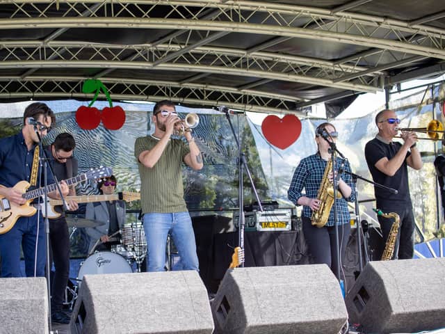 Legendary promoters Beats & Swing presented The Last Dance on Southse Castle Field for the final Live at the Bandstand show in 2022. Pictured - Band Off Being Offensive. Photos by Alex Shute