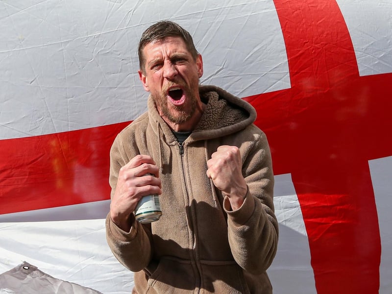 Anti-immigration protestors took to Guildhall Square on Saturday, March 16. Picture: Chris Moorhouse (150325-071)
