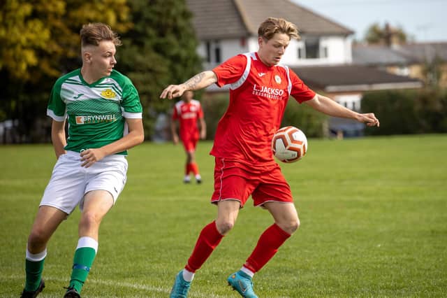 Horndean (red) v Moneyfields. Picture by Alex Shute